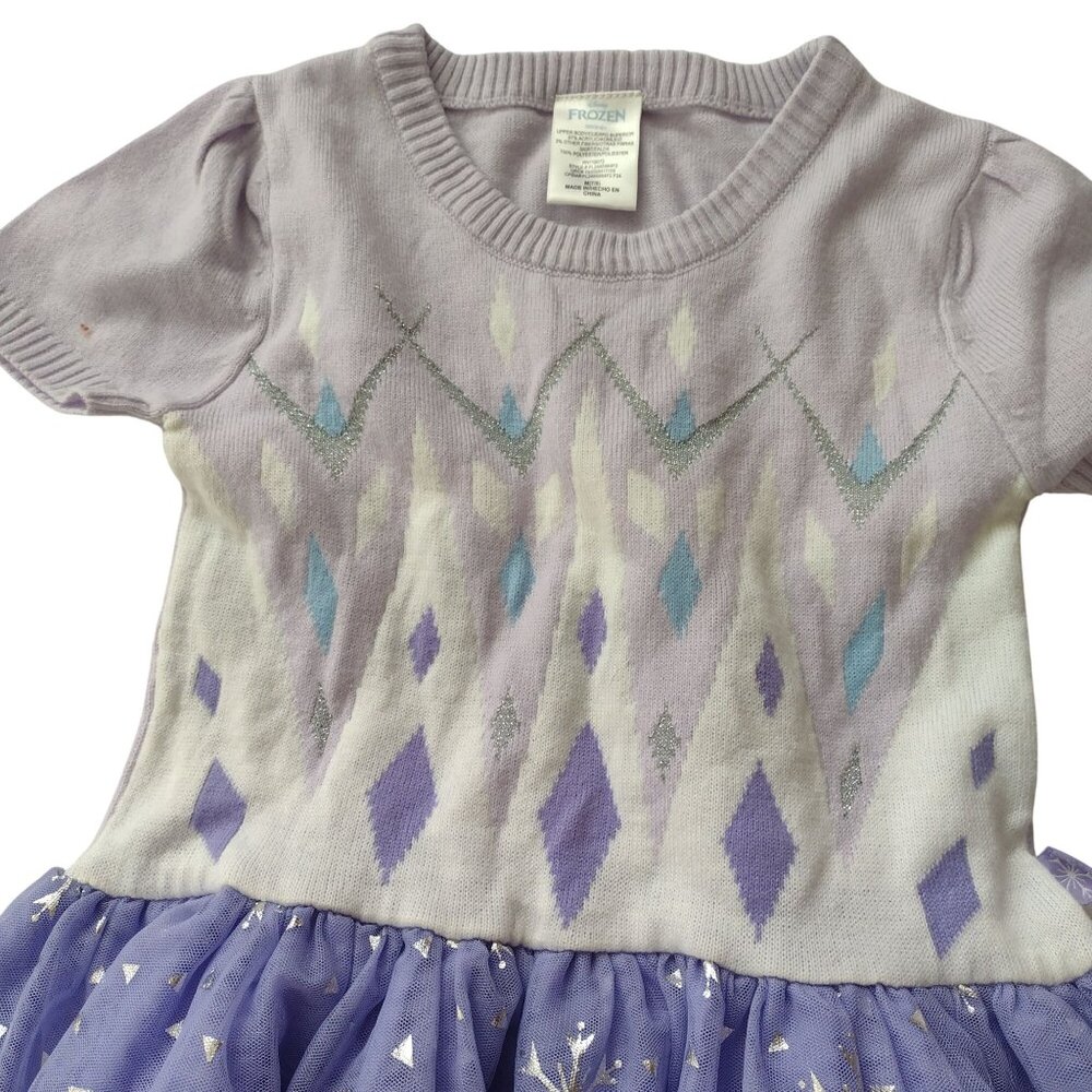 Disney Frozen Girls Sweater Dress M 7-8 Elsa Snowflakes Fairy Skirt Cosplay - Picture 3 of 8